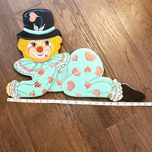 Baby Room Friendly Clown Wall Decor Wood Handpainted - Picture 3 of 5